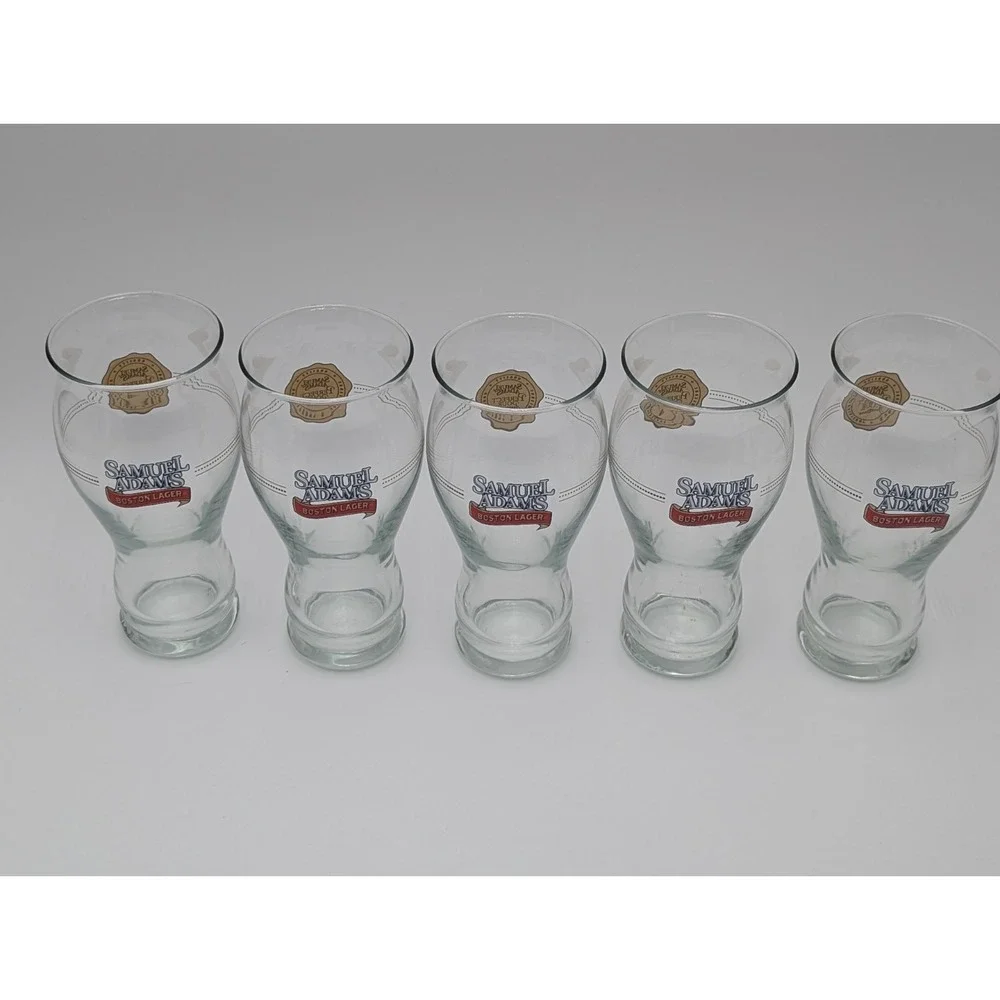 (5) Samuel Adams Boston Lager Perfect Beer Drinking Glass 7